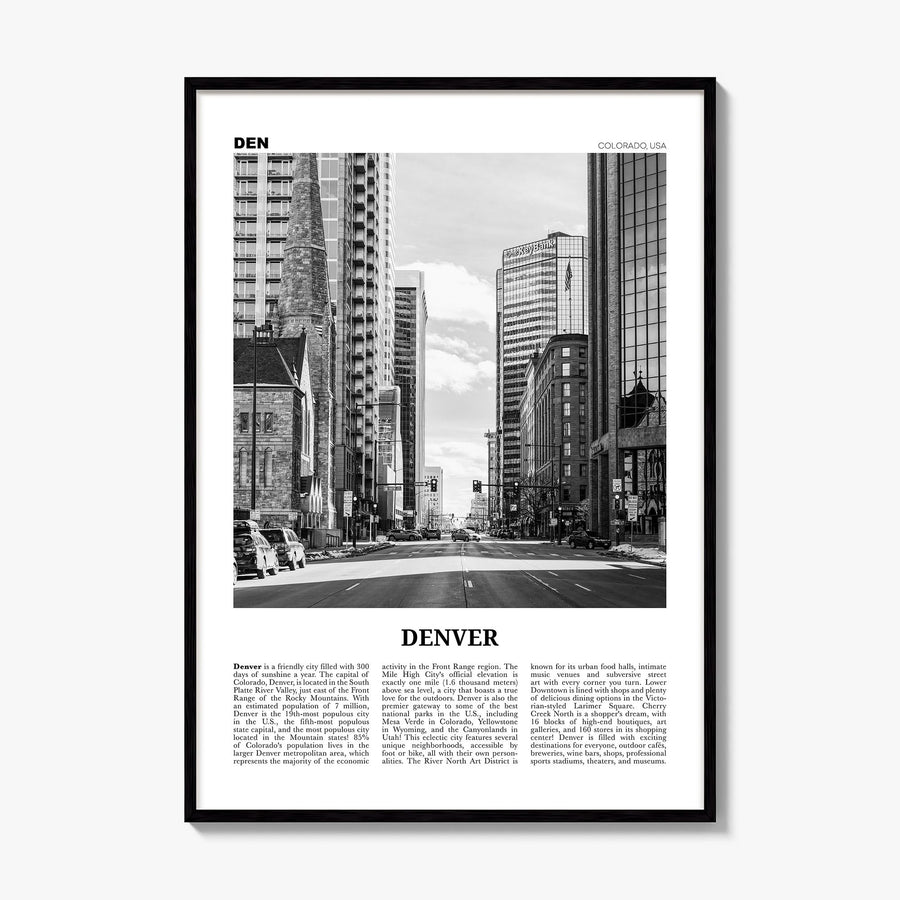 Denver Newspaper No 4 Poster, framed poster mockup
