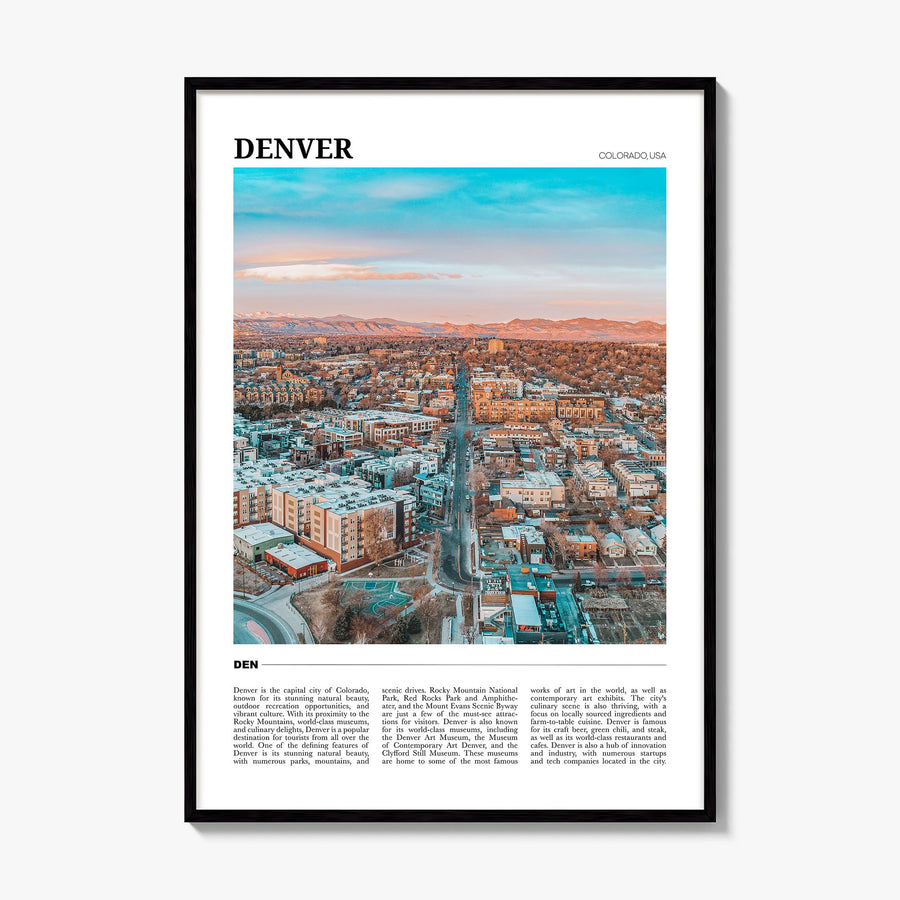 Denver Travel No 1 Poster, framed poster mockup