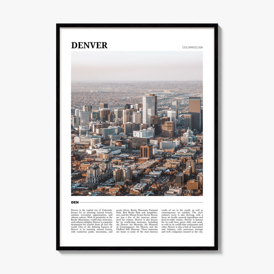 Denver Travel No 2 Poster, framed poster mockup