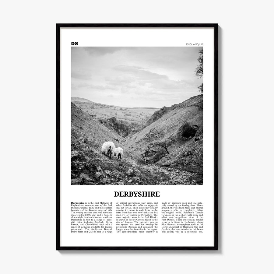 Derbyshire Newspaper Poster, framed poster mockup