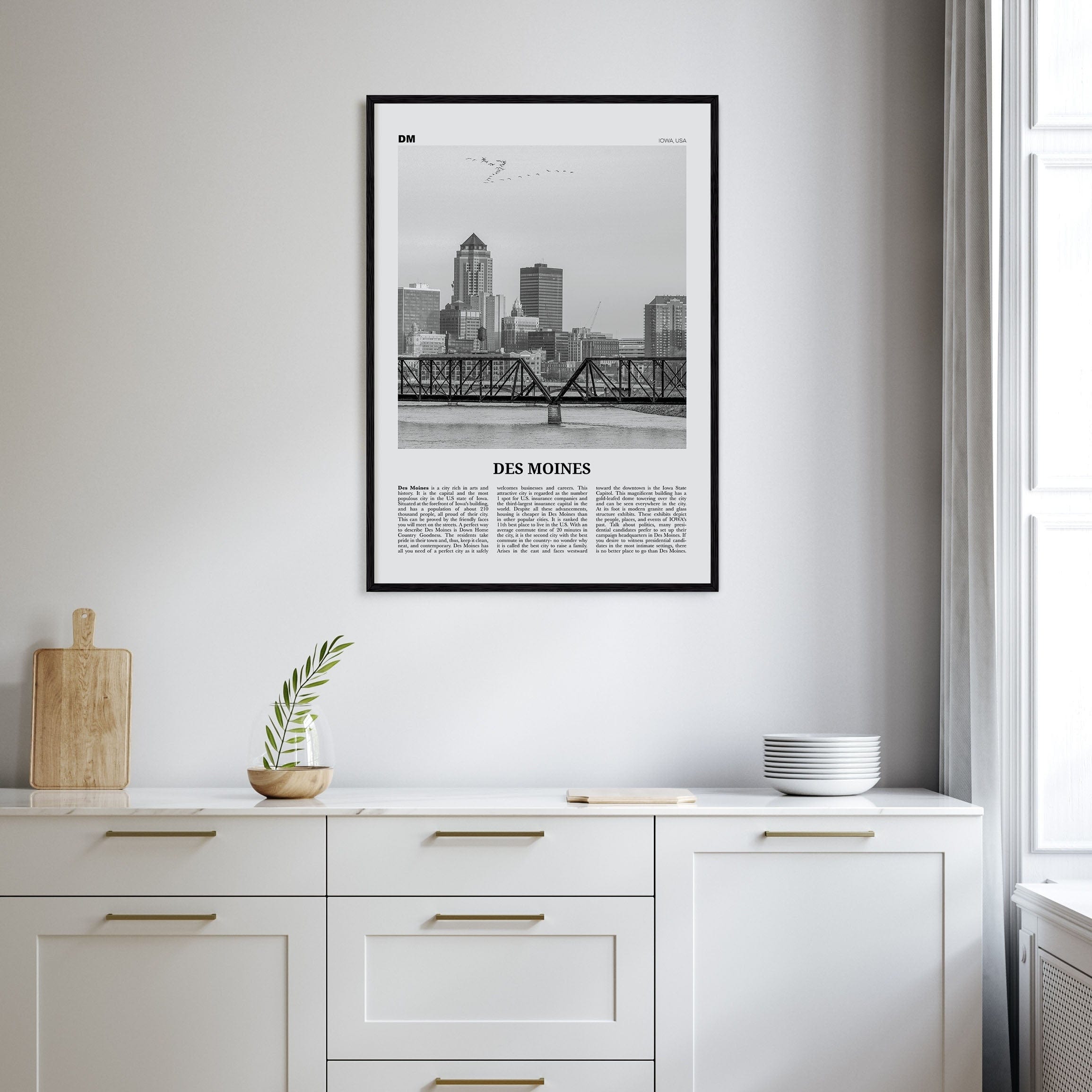 Des Moines No 1 Poster Nbourhood Travel B&W Poster