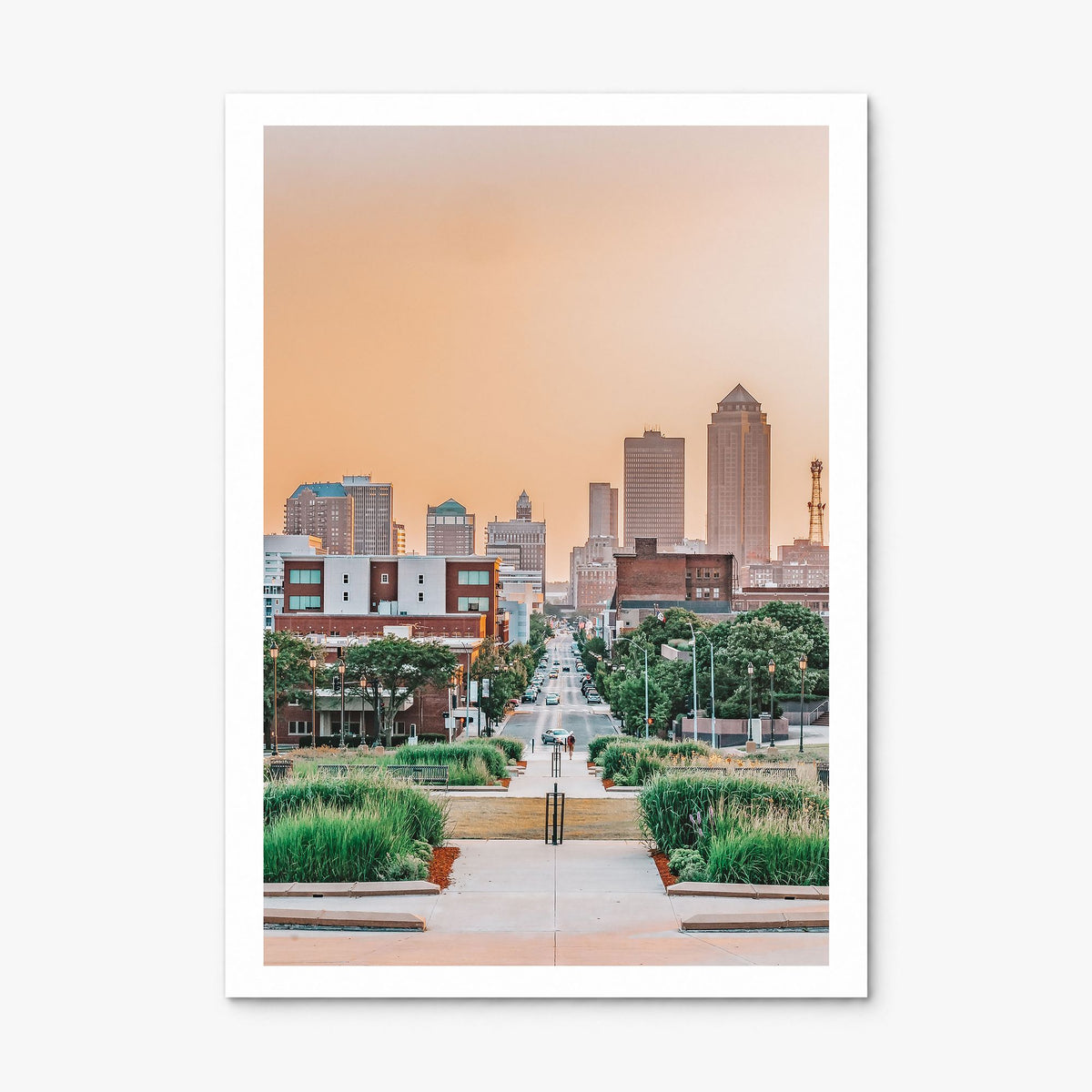 Des Moines Photo Poster, print only (unframed), white border