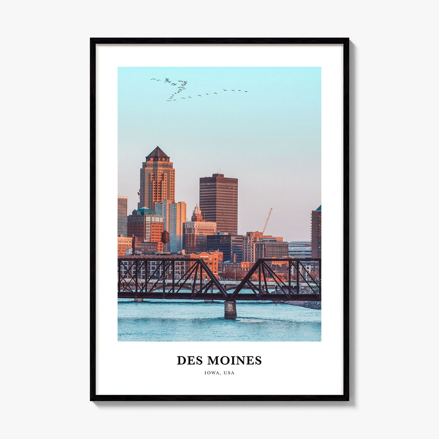 Des Moines Classic No 2 Poster, framed poster mockup