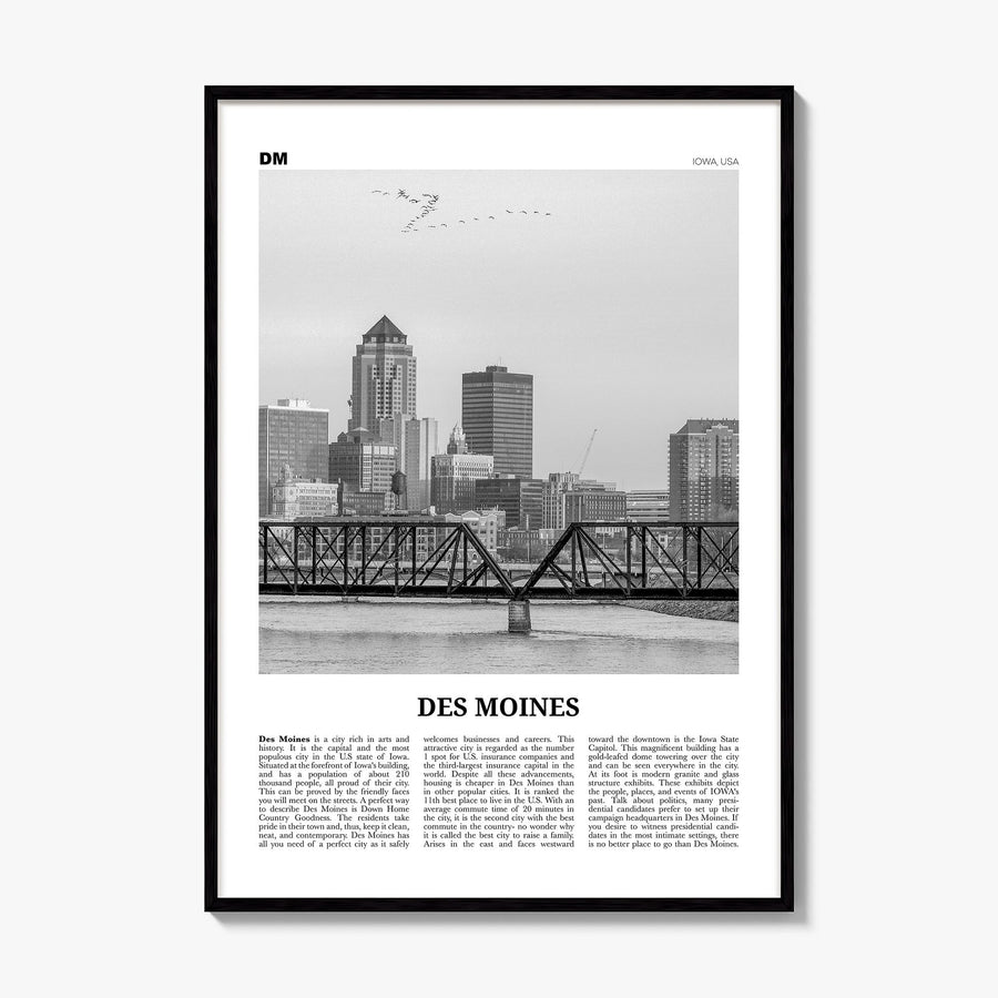 Des Moines Newspaper No 1 Poster, framed poster mockup
