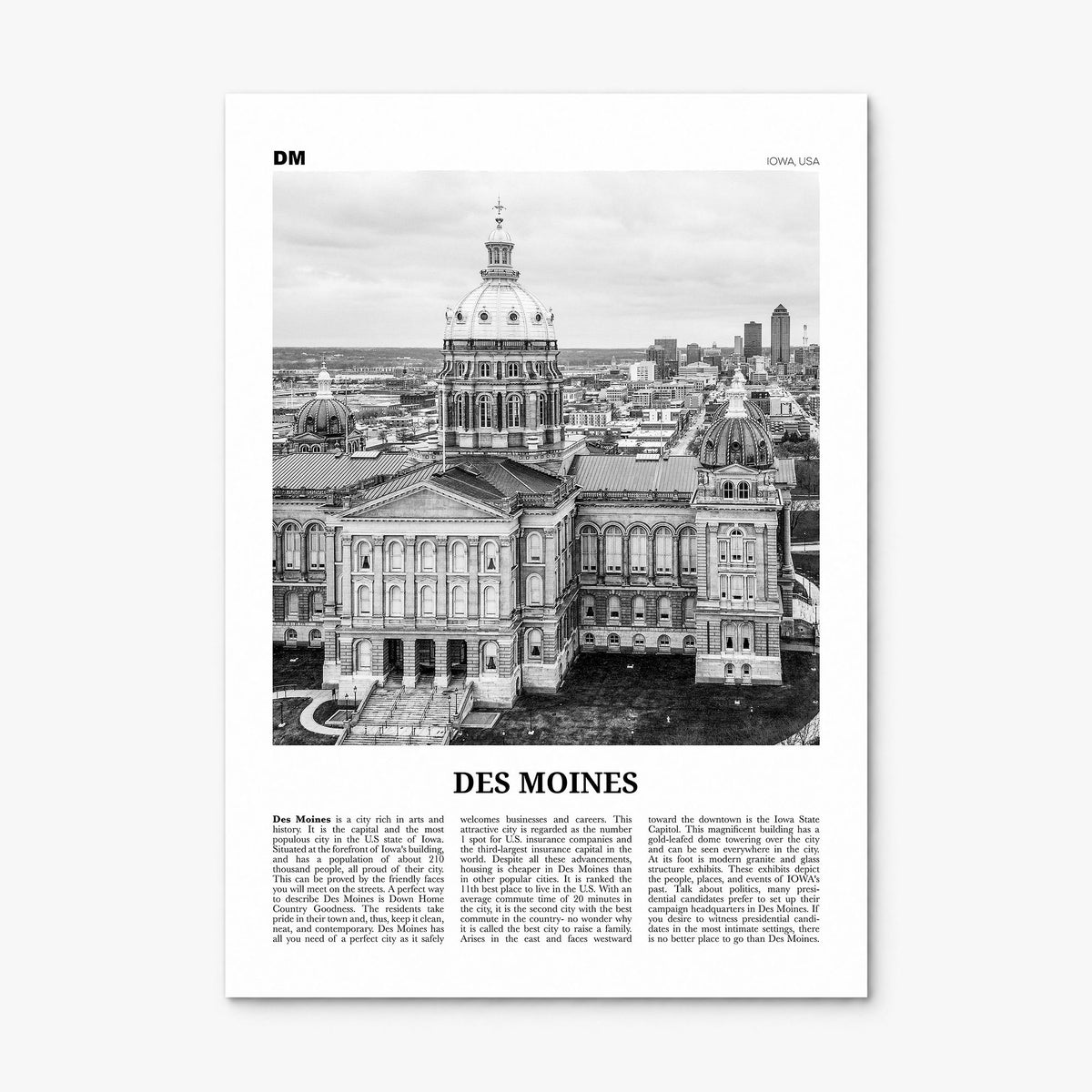Des Moines Newspaper No 2 Poster, print only (unframed)