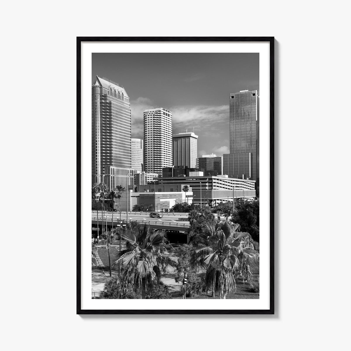 Destin black & white photo poster of Florida, USA – vertical wall art, unframed print shown in interior mockup