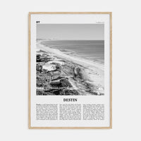 Destin No 1 Poster Natural Wood / 8x12 in Nbourhood Travel B&W Poster