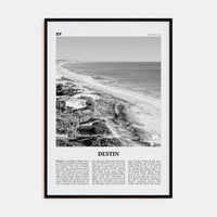 Destin No 1 Poster Black Wood / 8x12 in Nbourhood Travel B&W Poster