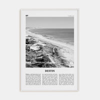 Destin No 1 Poster White Wood / 8x12 in Nbourhood Travel B&W Poster