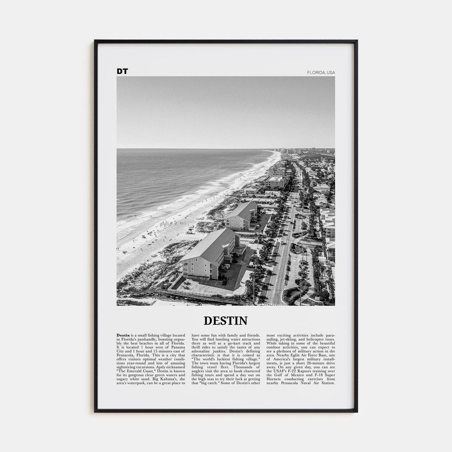 Destin No 2 Poster None / 8x12 in Nbourhood Travel B&W Poster