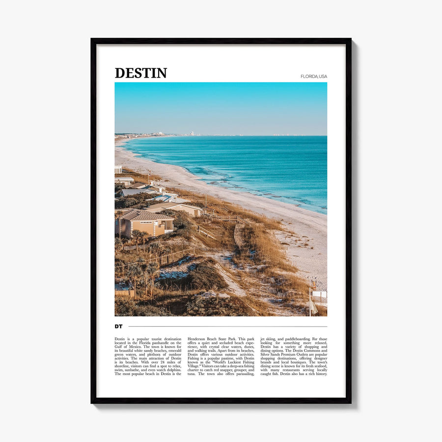 Destin Travel Poster, framed poster mockup
