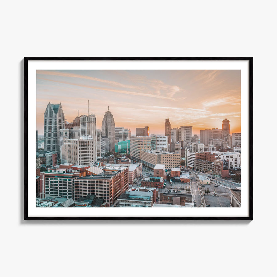 Detroit Photo Poster, framed poster mockup, white border