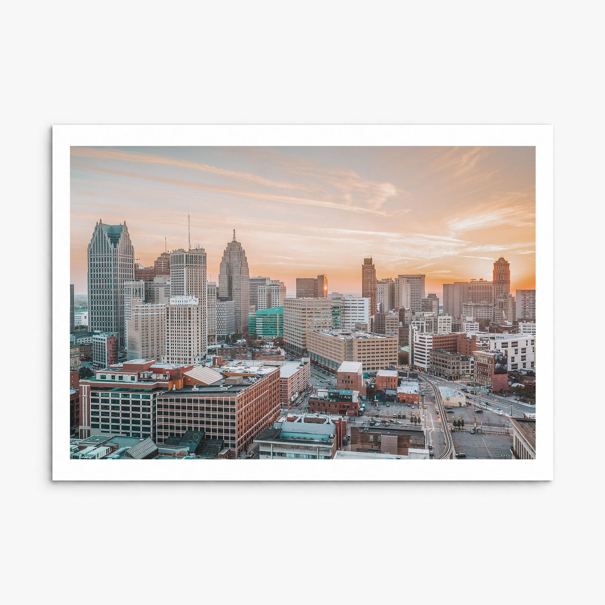 Detroit Photo Poster, print only (unframed), white border