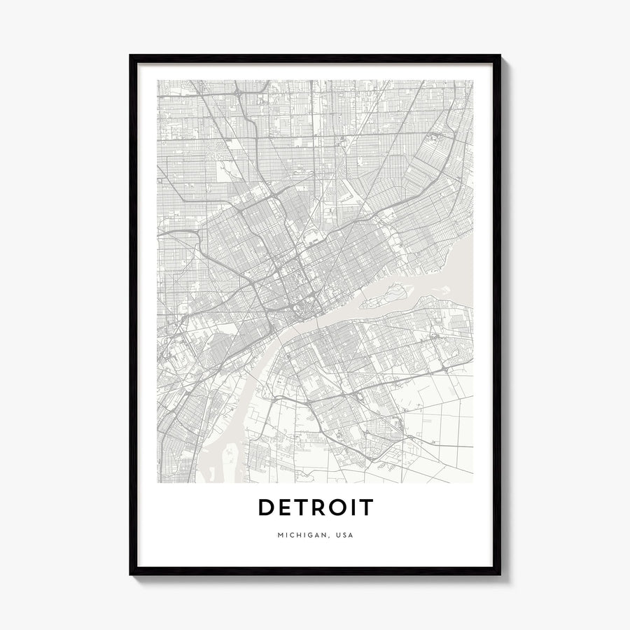 Detroit Map Poster, framed poster mockup