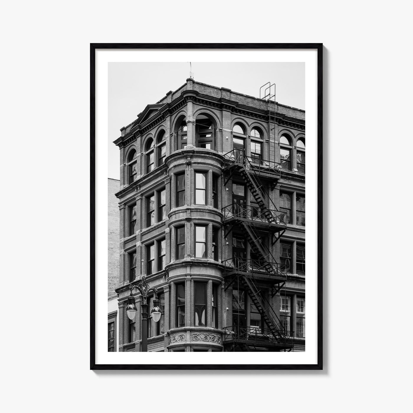 Detroit no. 3 black & white photo poster of Michigan, USA – vertical wall art, unframed print shown in interior mockup