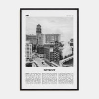 Detroit No 3 Poster Black Wood / 8x12 in Nbourhood Travel B&W Poster