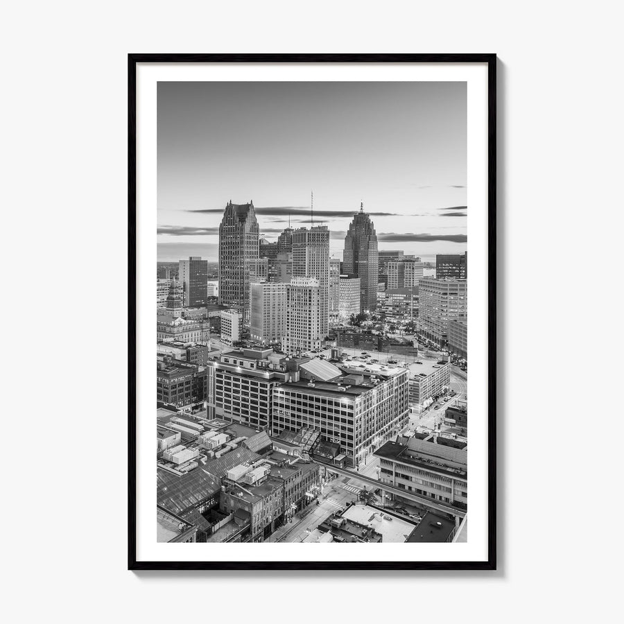 Detroit Photo No 1 Poster, framed poster mockup, white border