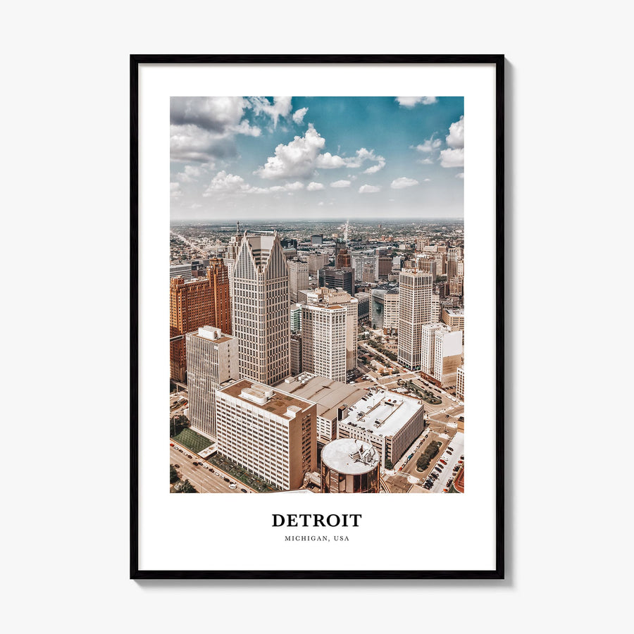 Detroit Classic Poster, framed poster mockup