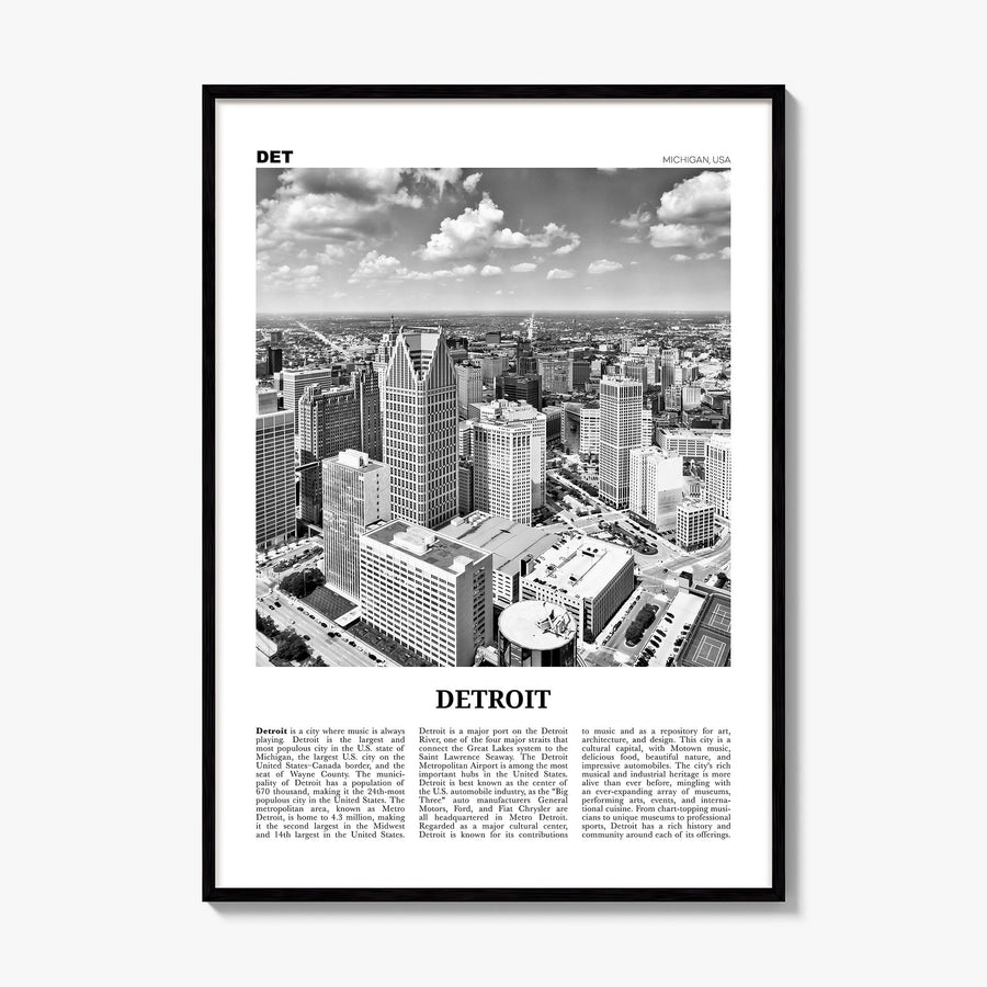 Detroit Newspaper No 1 Poster, framed poster mockup