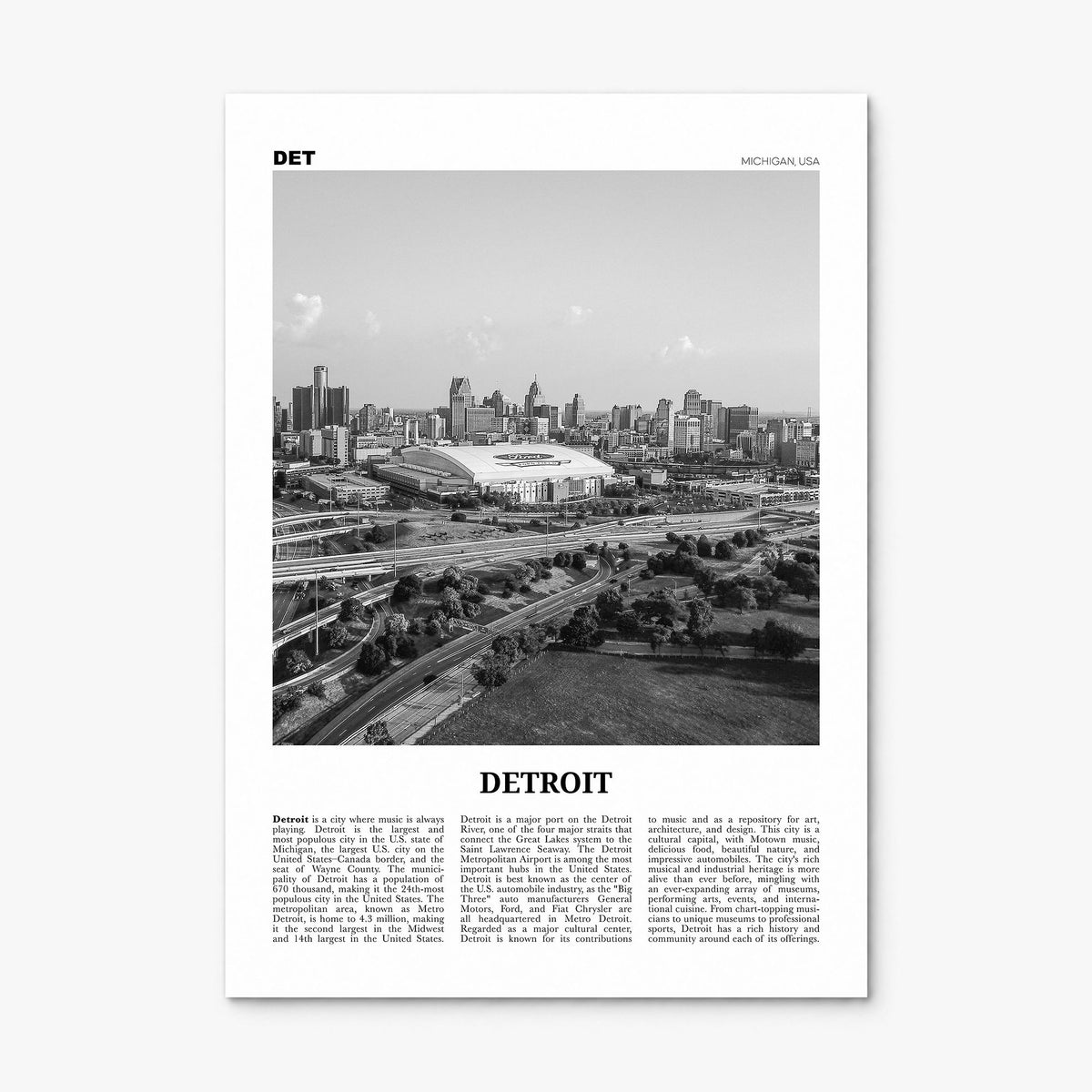 Detroit Newspaper No 2 Poster, print only (unframed)