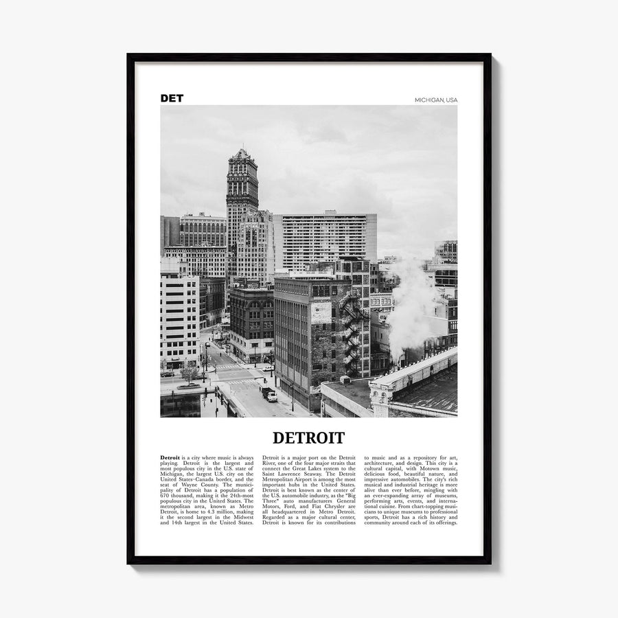 Detroit Newspaper No 3 Poster, framed poster mockup