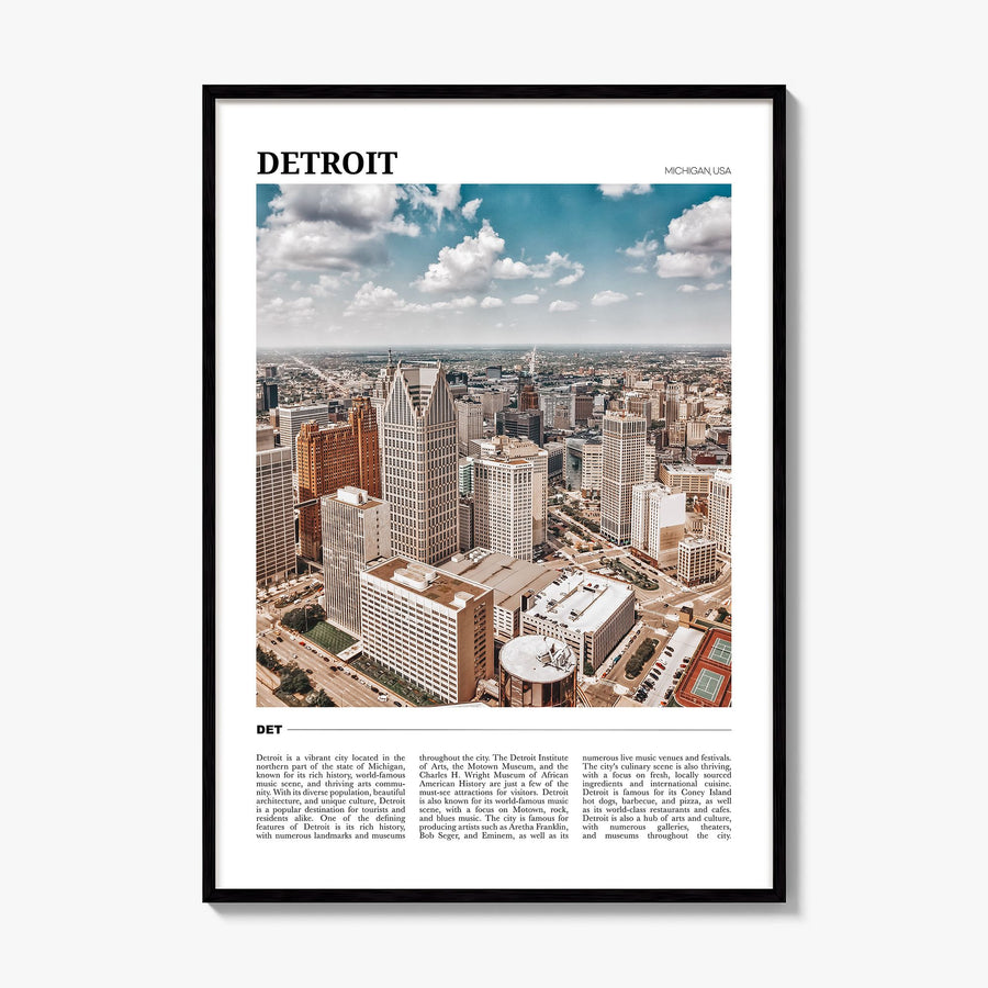 Detroit Travel Poster, framed poster mockup