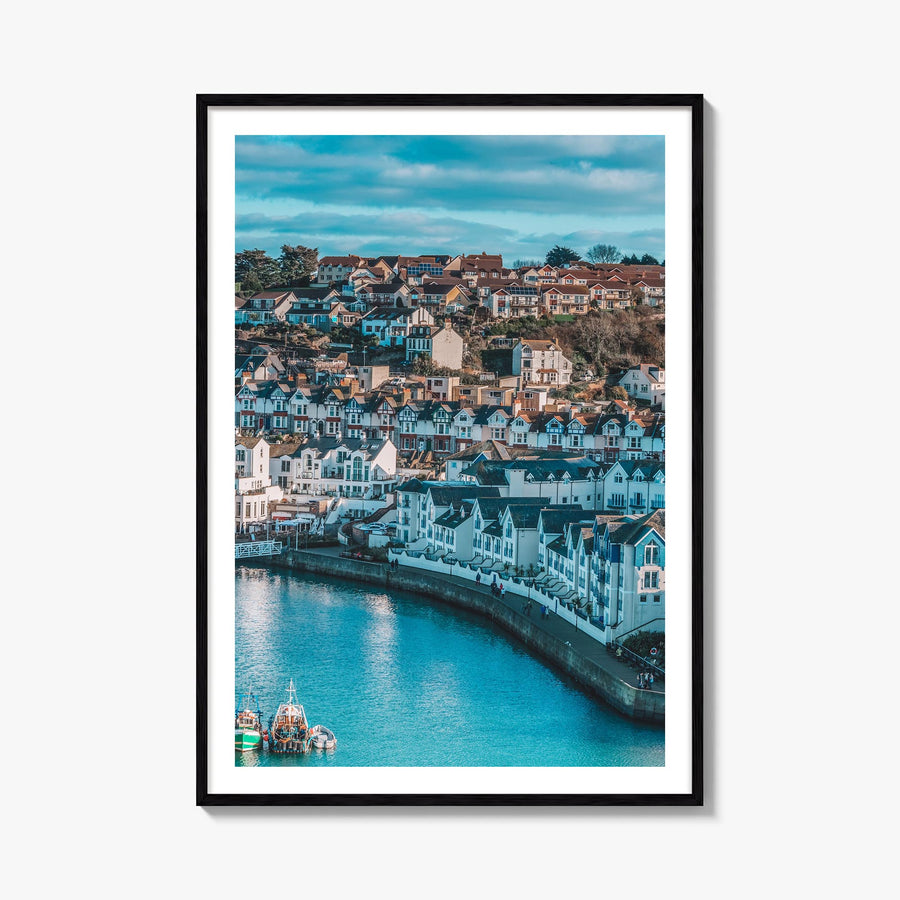 Devon colorful photo poster of England, UK – vertical wall art, unframed print shown in interior mockup