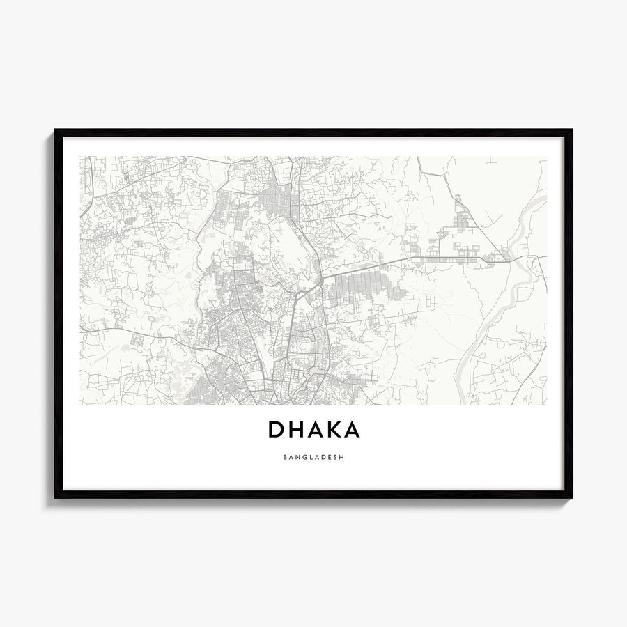 Dhaka Map Poster, framed poster mockup