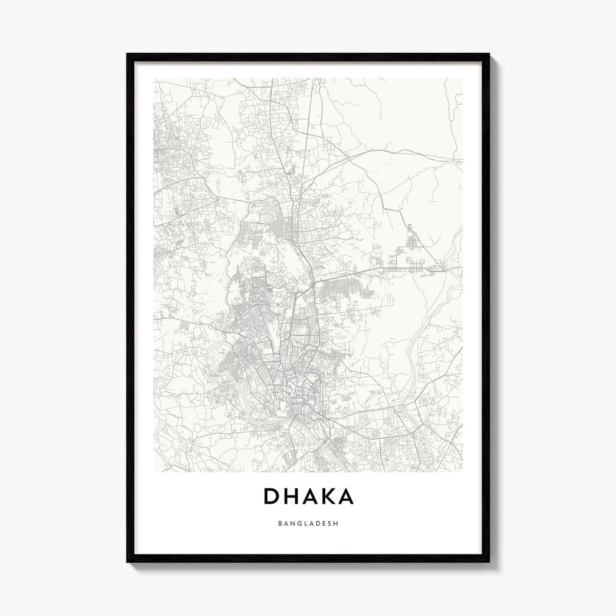 Dhaka Map Poster, framed poster mockup