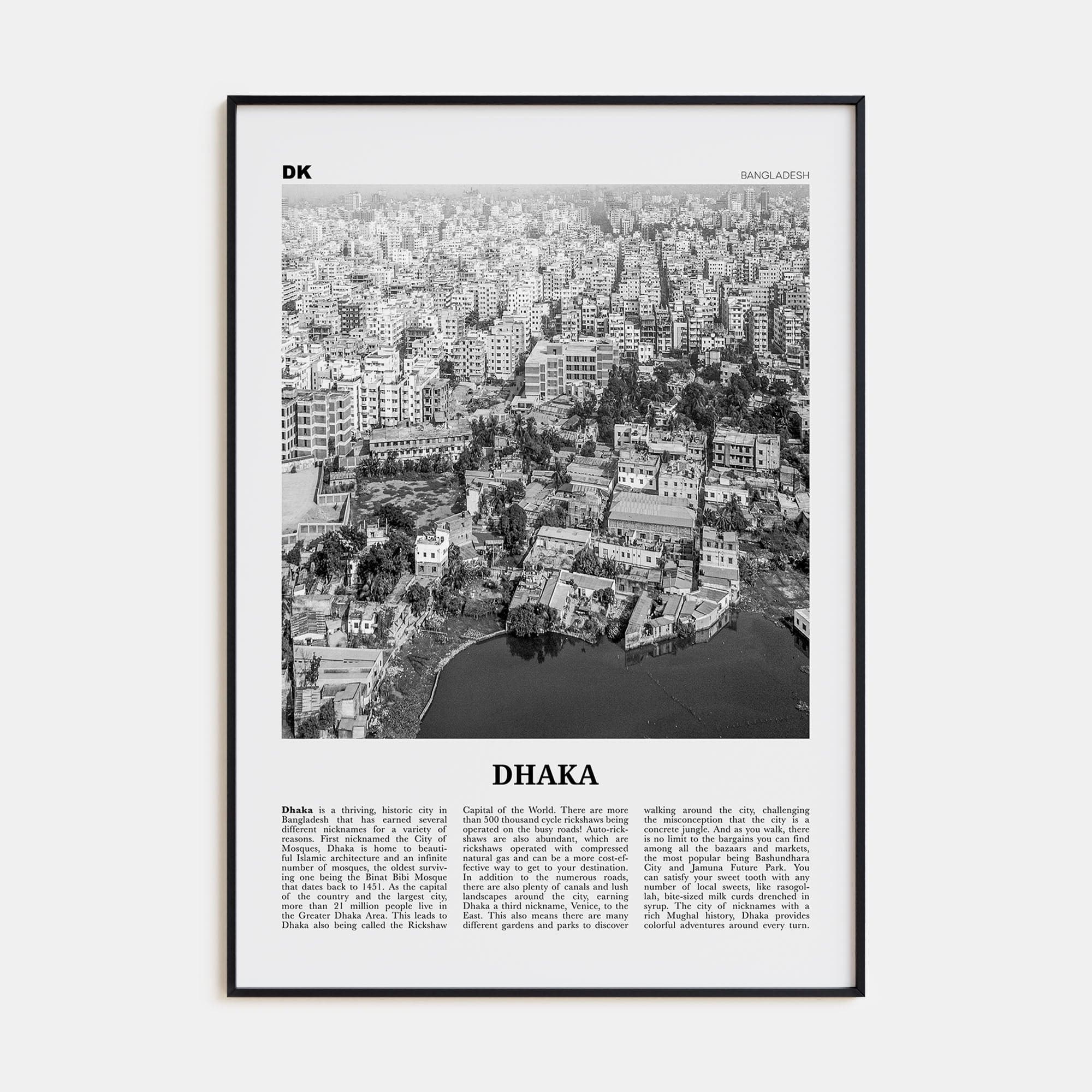 Dhaka Poster None / 8x12 in Nbourhood Travel B&W Poster