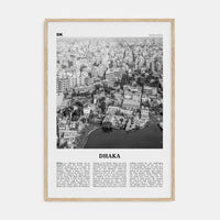 Dhaka Poster Natural Wood / 8x12 in Nbourhood Travel B&W Poster