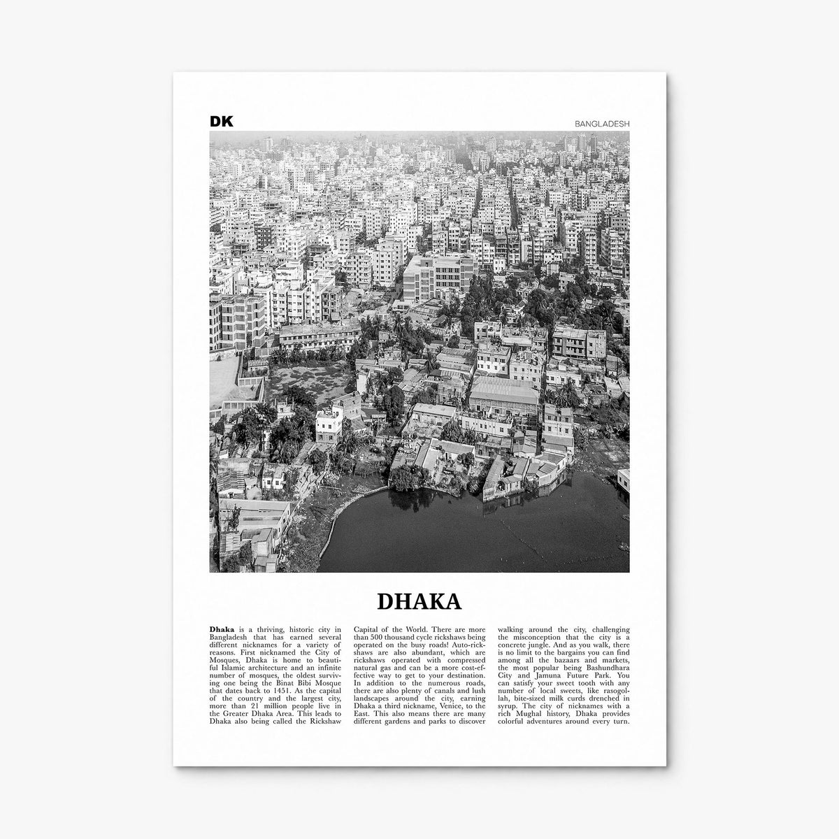 Dhaka Newspaper Poster, print only (unframed)