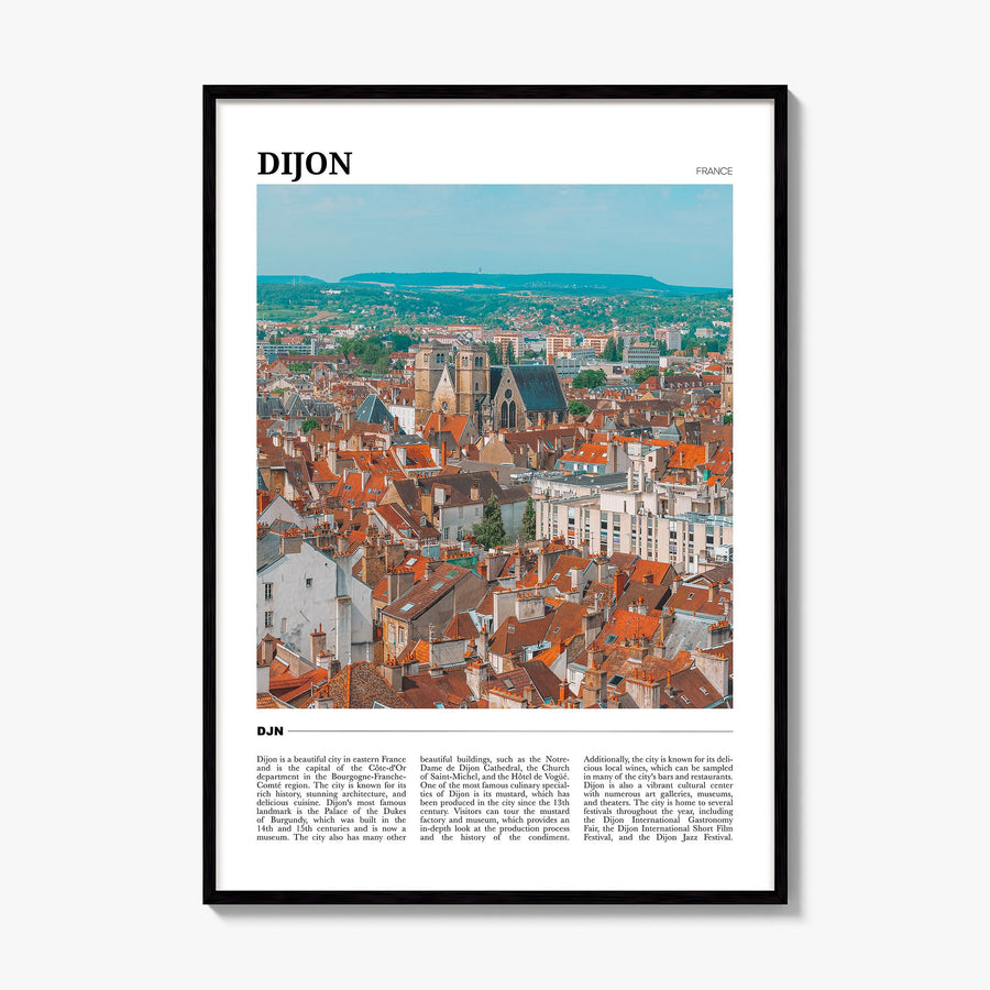 Dijon Travel Poster, framed poster mockup