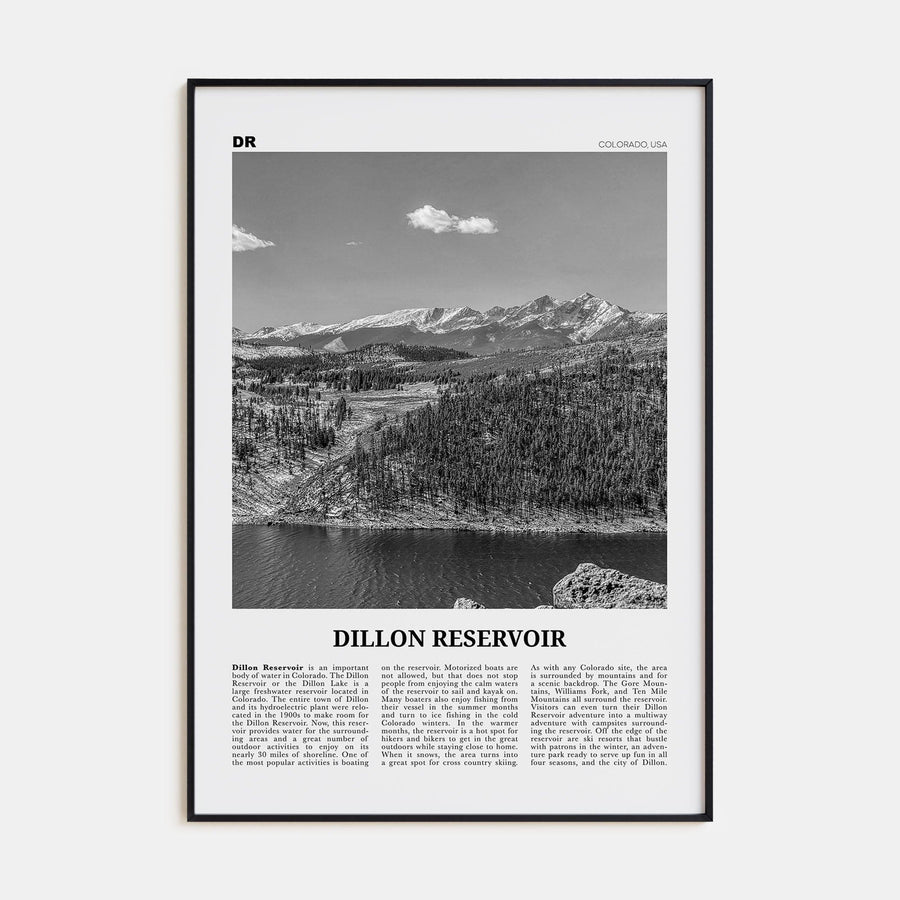 Dillon Reservoir Poster None / 8x12 in Nbourhood Travel B&W Poster