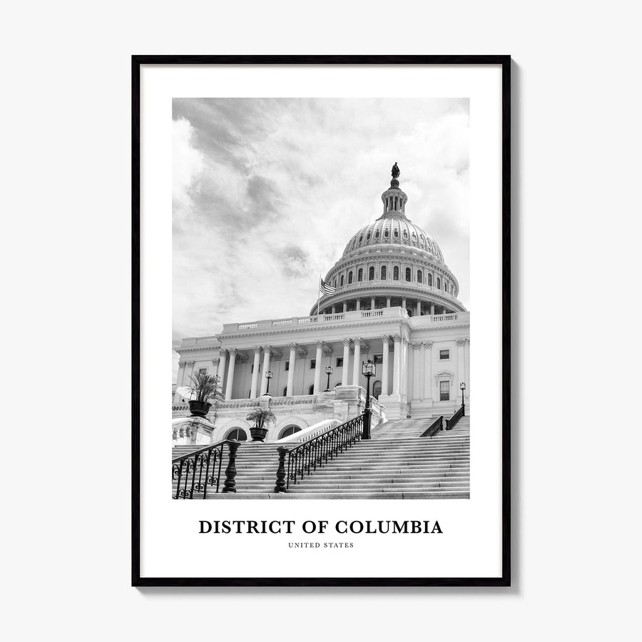 District of Columbia Classic Poster, framed poster mockup