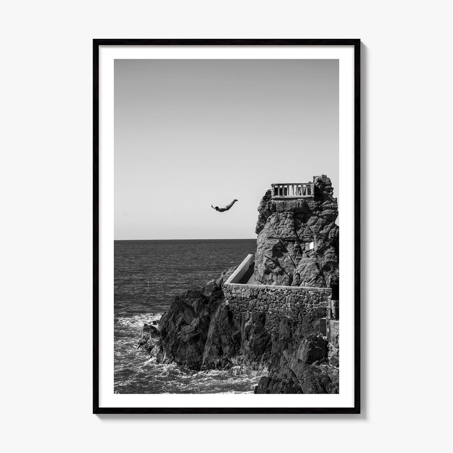 Diving Photo Poster, framed poster mockup, white border
