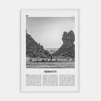 Djibouti Poster White Wood / 8x12 in Nbourhood Travel B&W Poster