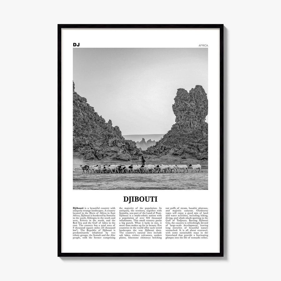 Djibouti Newspaper Poster, framed poster mockup