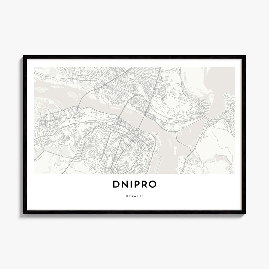 Dnipro Map Poster, framed poster mockup