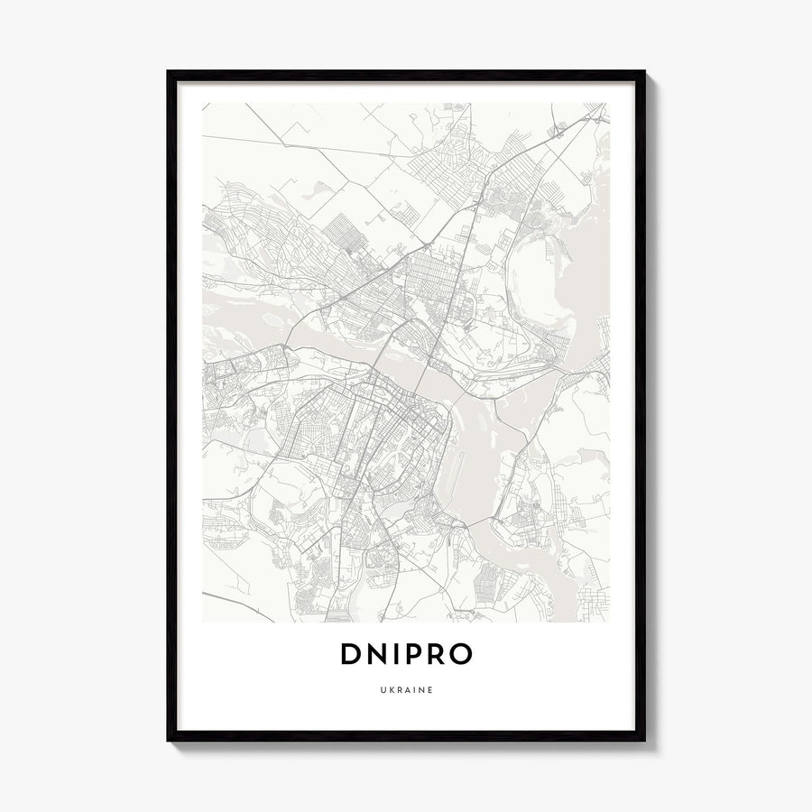 Dnipro Map Poster, framed poster mockup