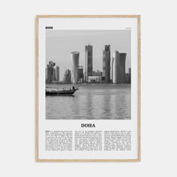 Doha Poster Natural Wood / 8x12 in Nbourhood Travel B&W Poster