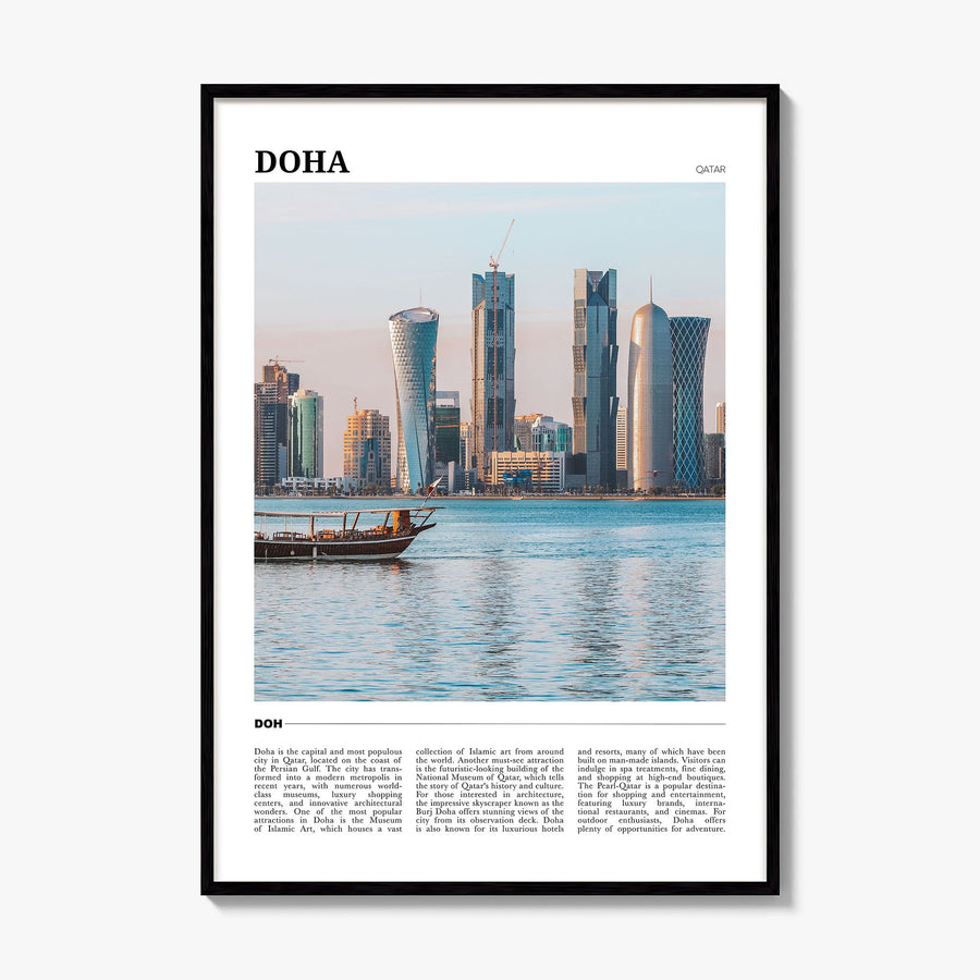 Doha Travel Poster, framed poster mockup