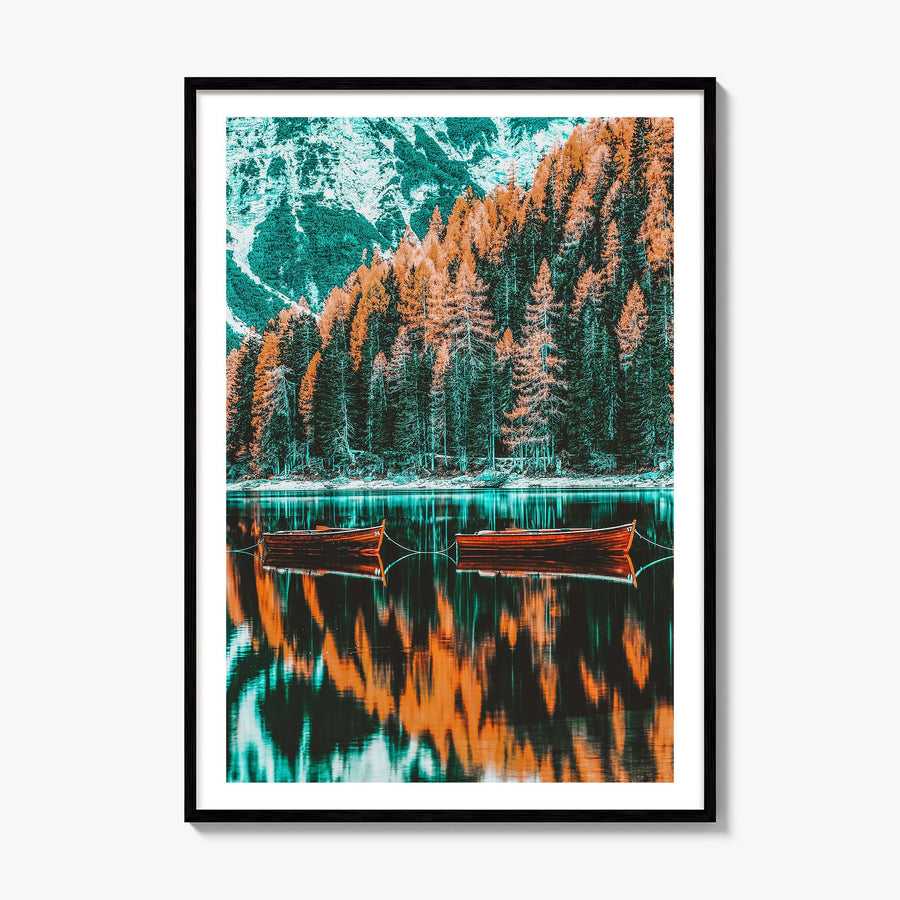 Dolomites Photo Poster, framed poster mockup, white border