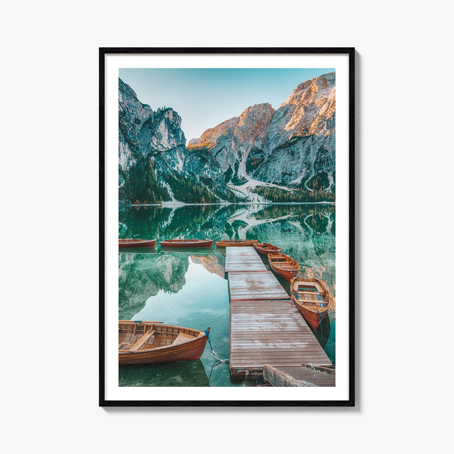 Dolomites no. 3 colorful photo poster of Italy – vertical wall art, unframed print shown in interior mockup
