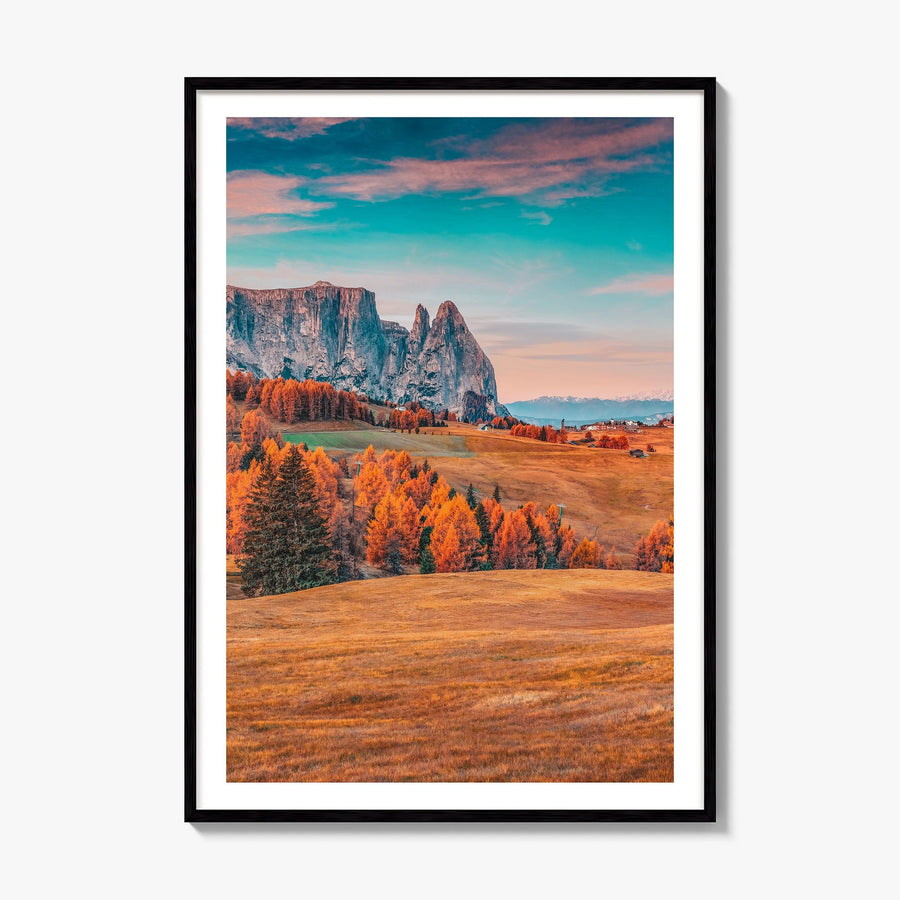 Dolomites Photo No 1 Poster, framed poster mockup, white border