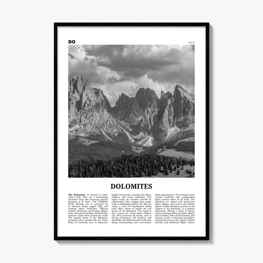 Dolomites Newspaper Poster, framed poster mockup