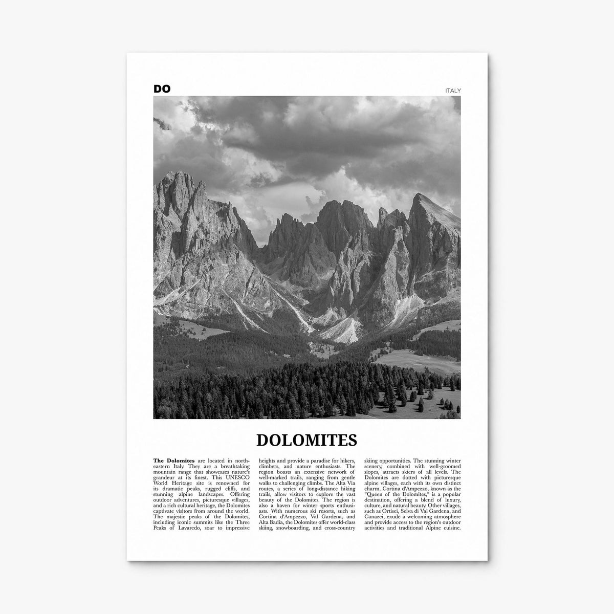 Dolomites Newspaper Poster, print only (unframed)