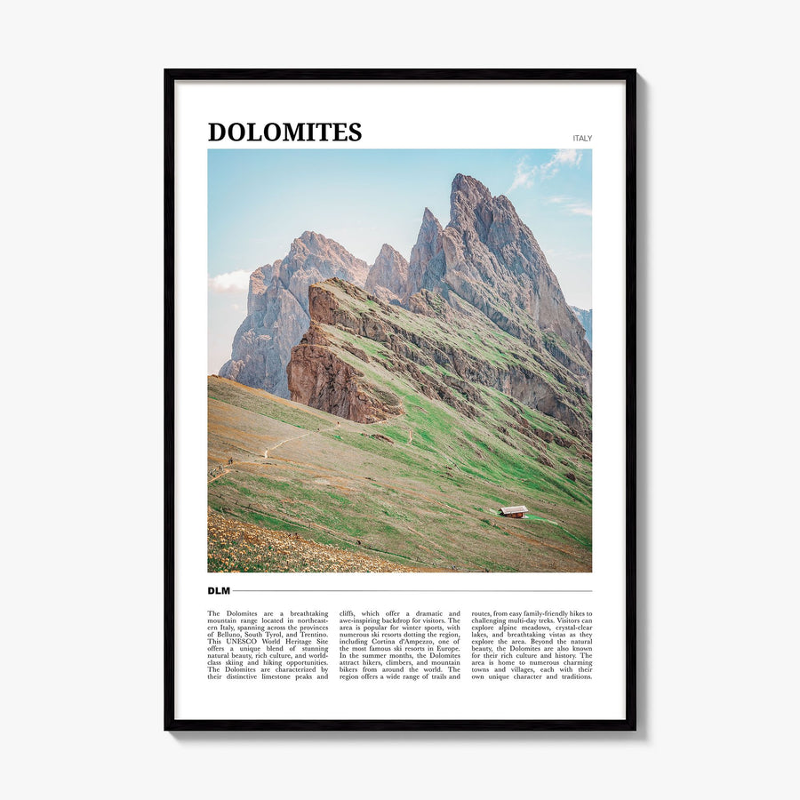 Dolomites Travel Poster, framed poster mockup