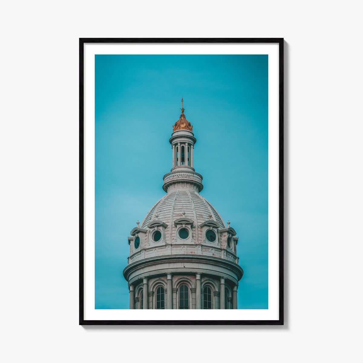 Dome of City Hall colorful photo poster – vertical wall art, unframed print shown in interior mockup