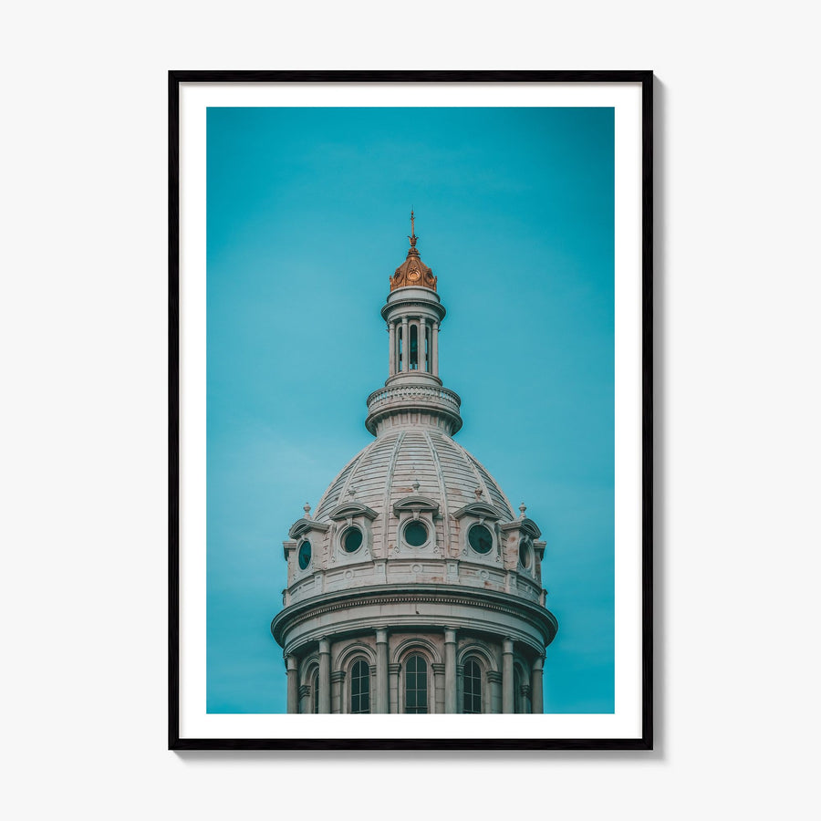 Dome of City Hall Photo Poster, framed poster mockup, white border